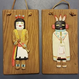 Lot of 4 handmade ceramic Mexican wall arts